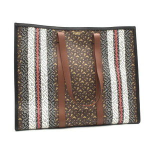 Burberry Book Tote TB Monogram Brown Black White Bridle Bag Shoulder